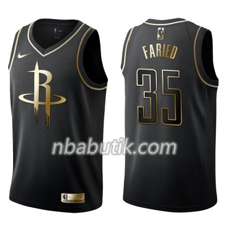 NBA Mænd Trøje Houston Rockets Kenneth Faried 35 Nike Sort Golden Edition Swingman